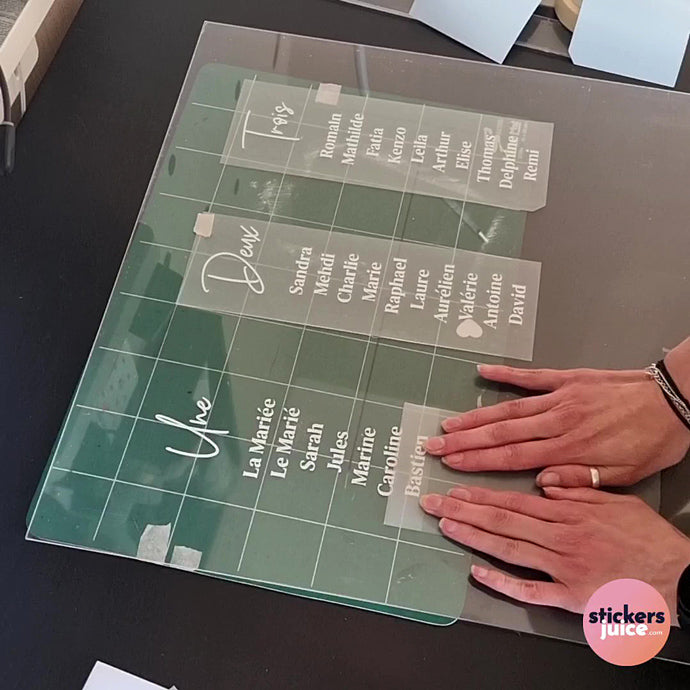 Stickers plan de table mariage pour miroir – Stickersjuice