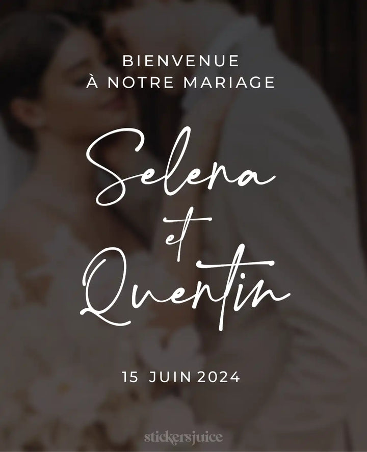 panneau de bienvenue mariage romantique