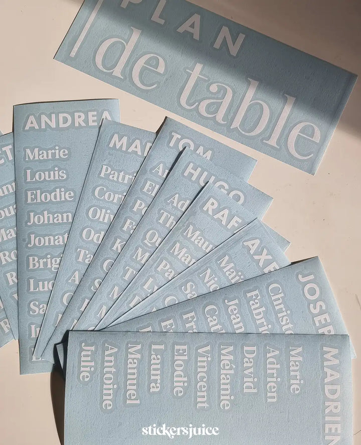 Stickers plan de table mariage pour miroir – Stickersjuice