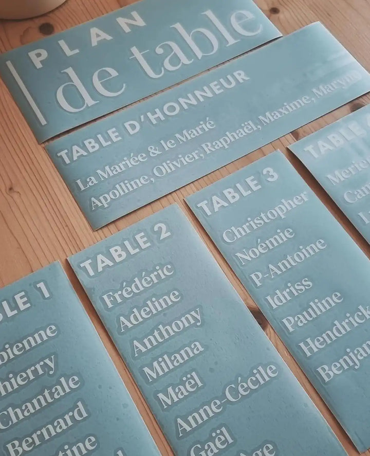 Stickers plan de table mariage pour miroir – Stickersjuice