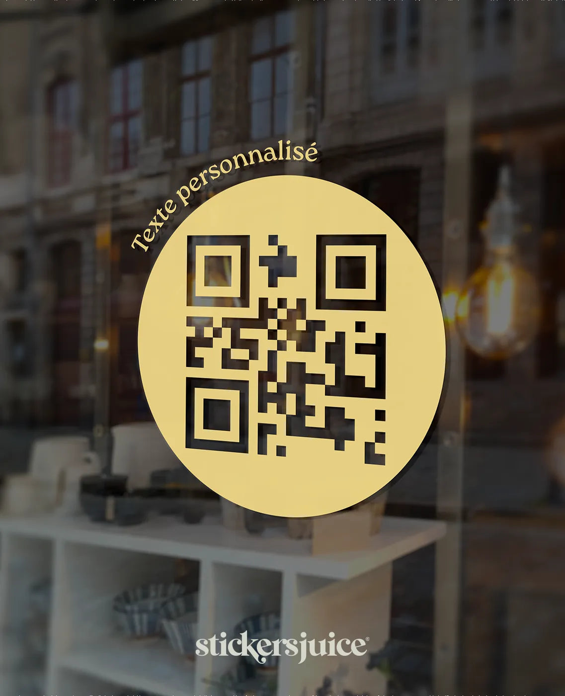 Sticker QRC vitrine rond personnalisé – Stickersjuice