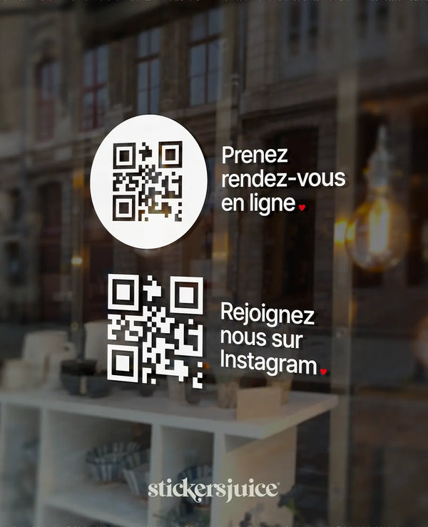 Stickers QR Code vitrine rond