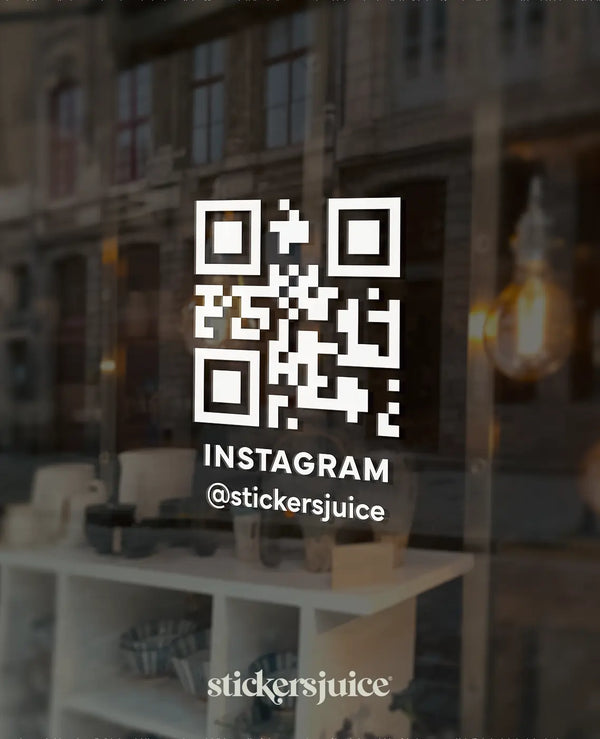 stickers QR Code personnalisé vitrine magasin commerce