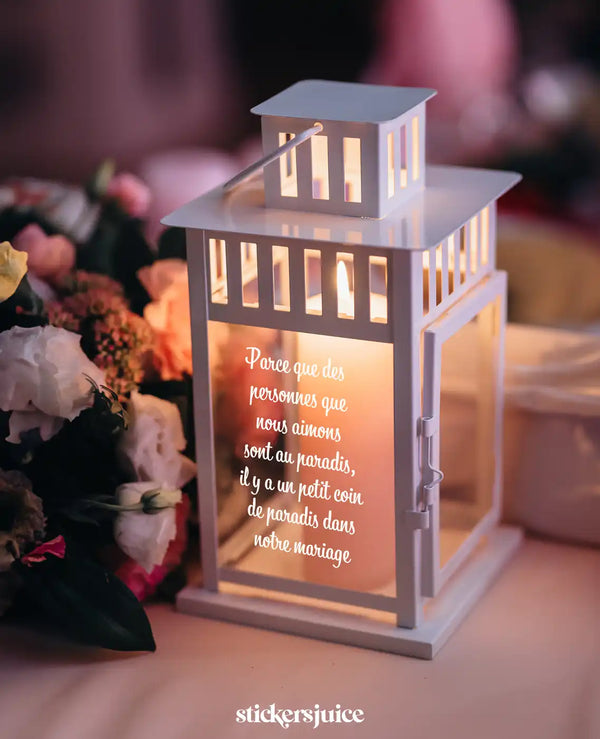 Stickers lanterne hommage mariage