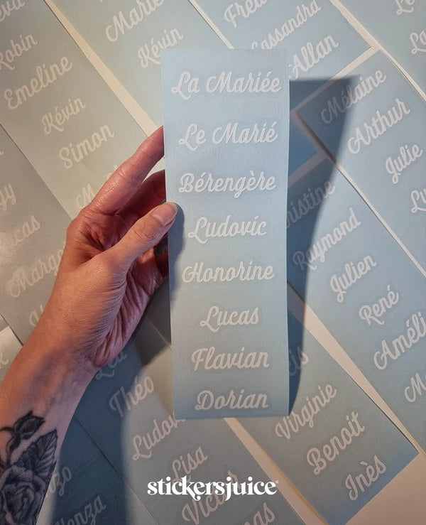 Stickers plan de table mariage pour miroir – Stickersjuice