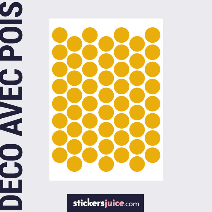 stickers pois jaune moutarde