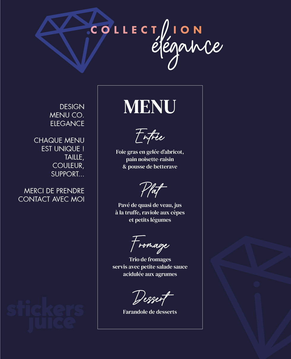 Stickers menu mariage champêtre – Stickersjuice