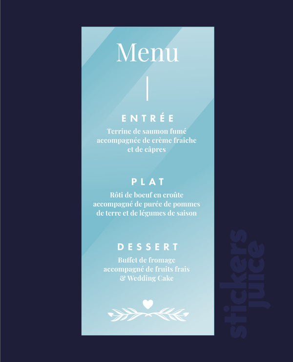 sticker menu mariage