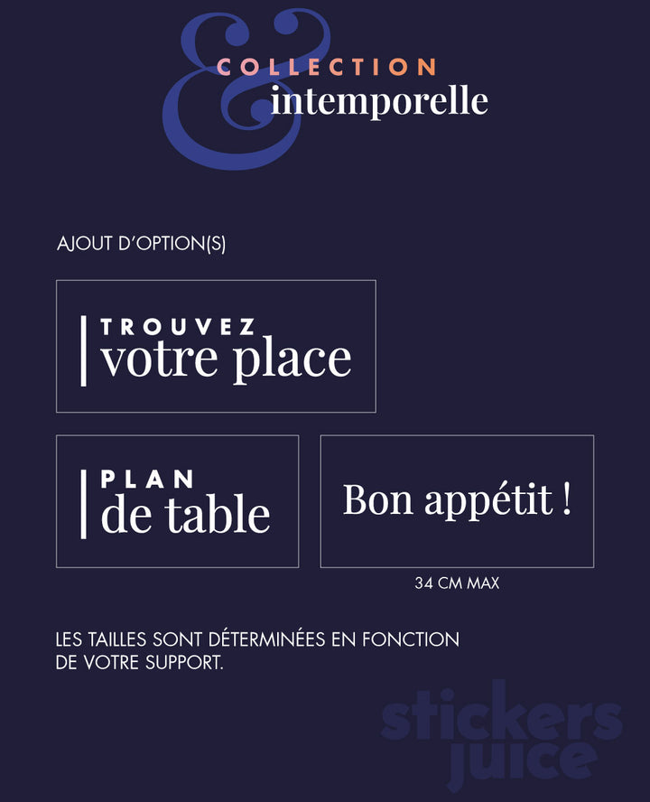 Stickers plan de table mariage pour miroir – Stickersjuice