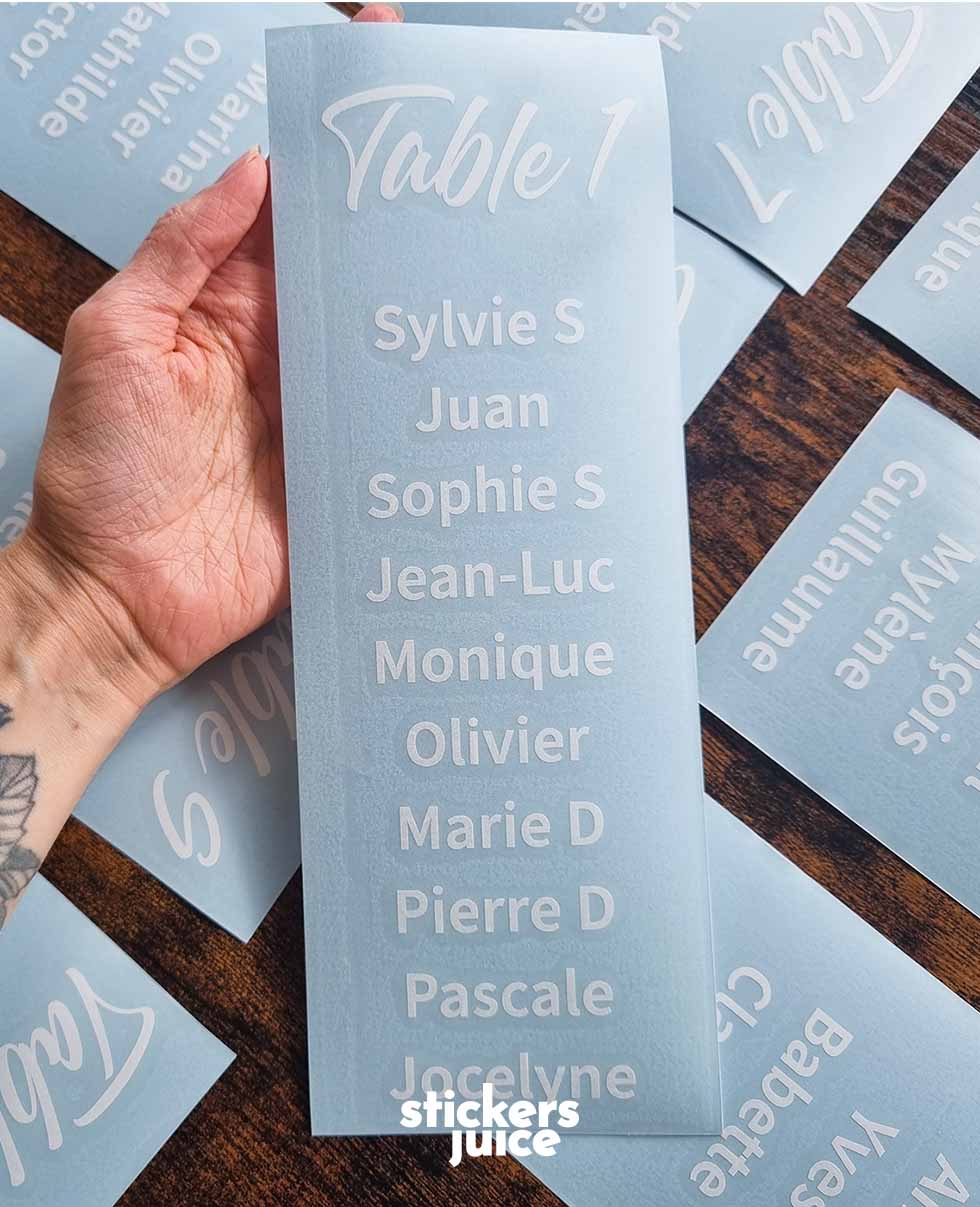 Plan de table mariage original personnalisé – Stickersjuice